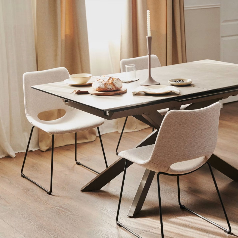 Kave Home Uitschuifbare Tafel Atminda Porselein 160 (210)x90cm