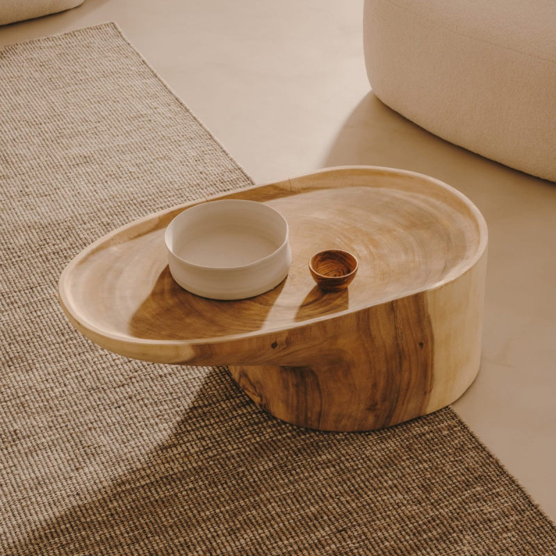 Kave Home Salontafel Mosi Massief Munggurhout Ø90x50cm