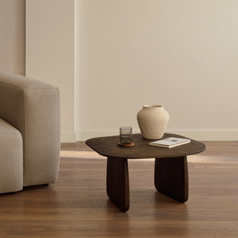 Kave Home Salontafel Pirita Eikenhout Donkerbruin 70,6x70cm