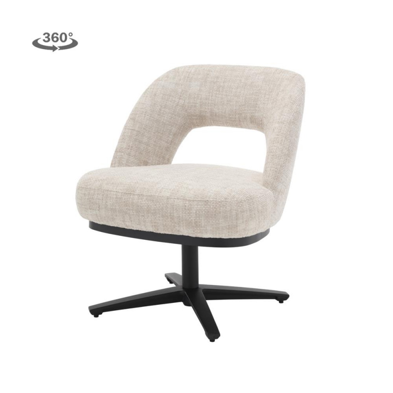 Tower Living Stoel Caldes Lounge Stof Ted 24 Off White (draaibaar)