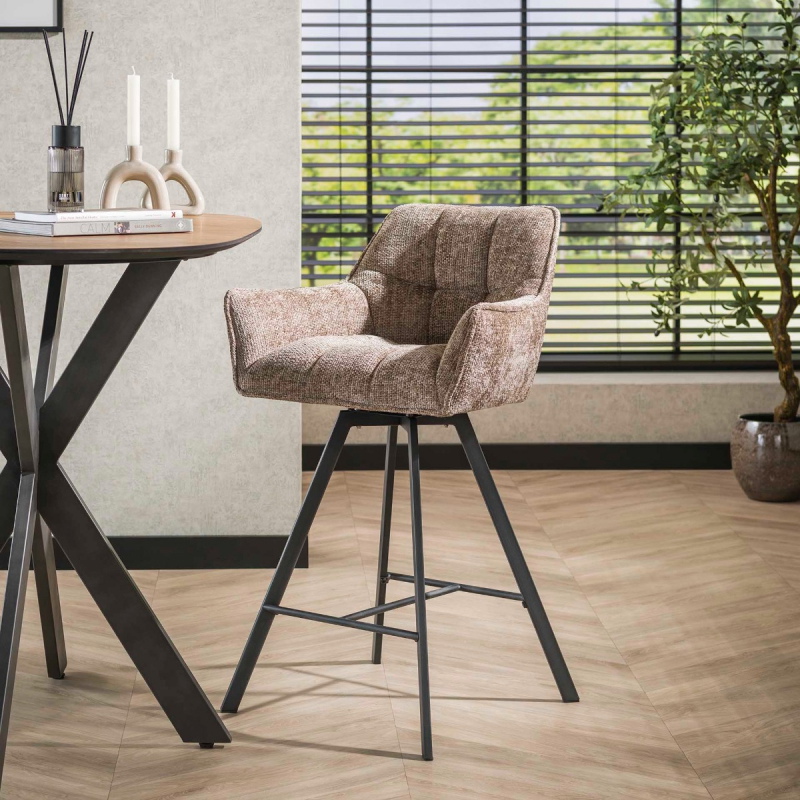 Barstoel Raster Draaibaar Rich Champagne - Giga Meubel