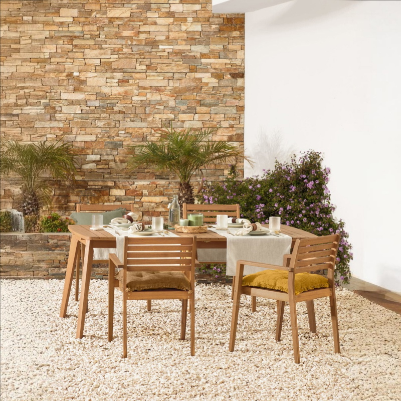 Kave Home Uitschuifbare Tafel Hanzel Massief Eucalyptushout 183-240cm