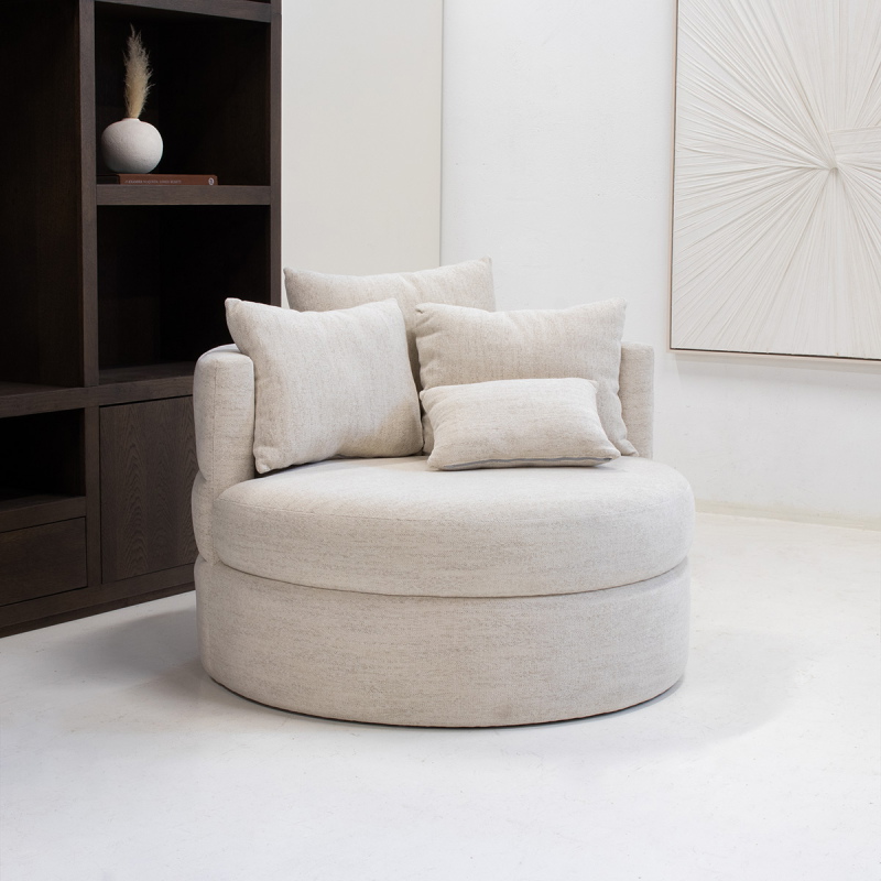 DÉJA Draaifauteuil Miles Beige Rond
