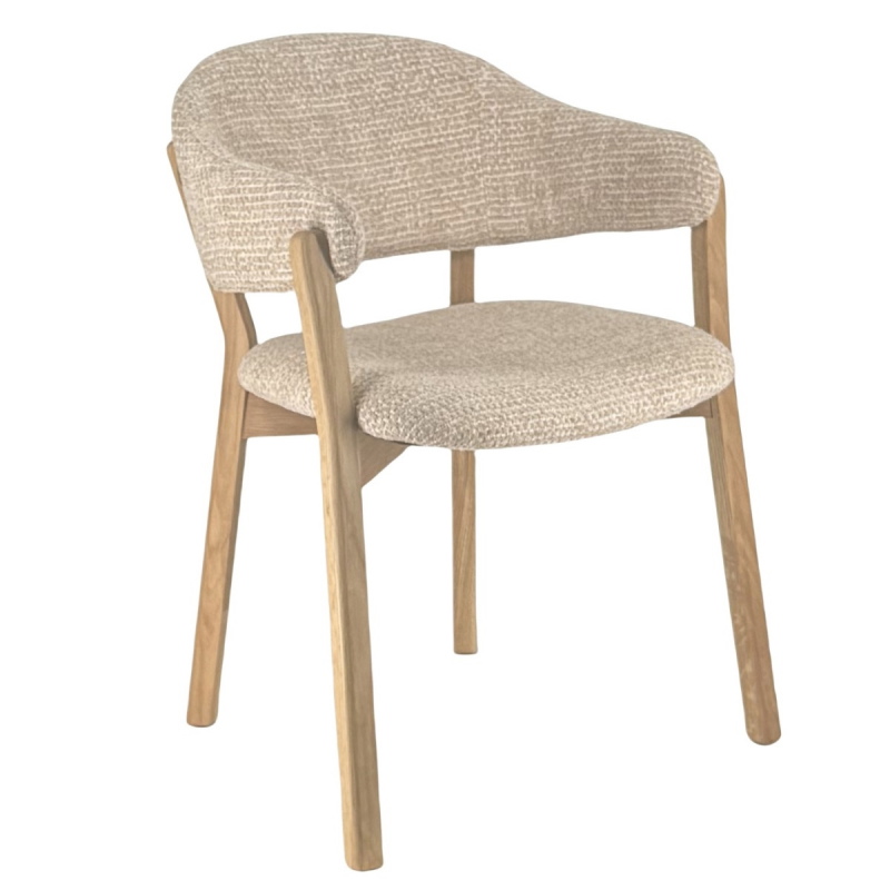 DÉJA Eetkamerstoel Uppsala Taupe/Naturel Eiken