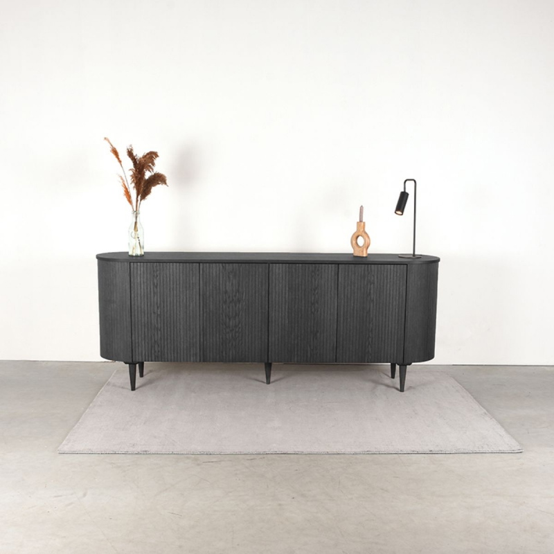 LABEL51 Dressoir Oliva Zwart Eiken 220cm