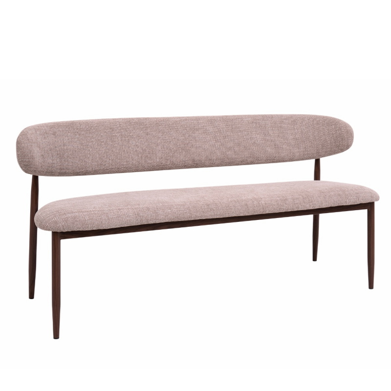 Eetkamerbank Alexia Taupe/Walnoot 200cm - Giga Meubel