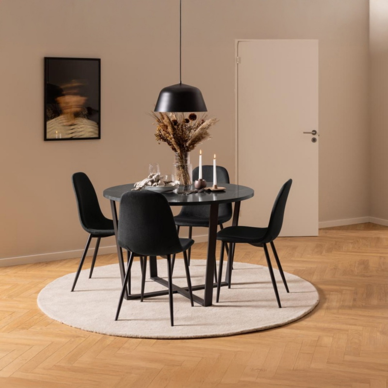 Eetkamerstoel Duvra Zwart Nesia - Giga Living