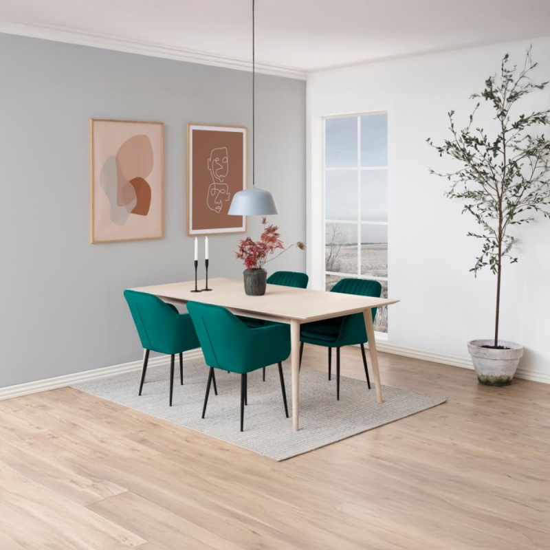 Eetkamerstoel Fiska Met Armleuning Bottle Groen - Giga Living