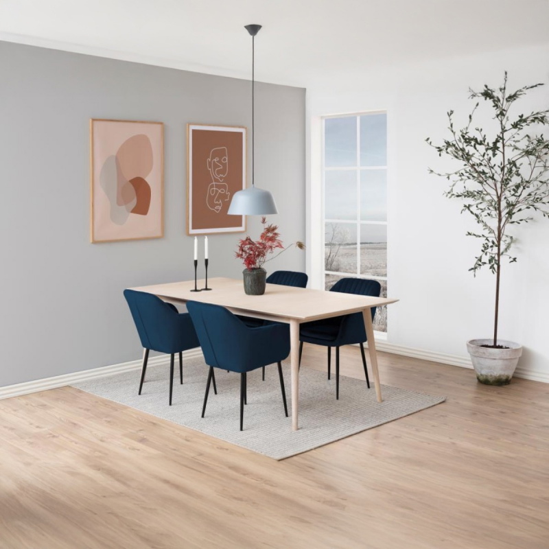 Eetkamerstoel Fiska Met Armleuning Donkerblauw - Giga Living