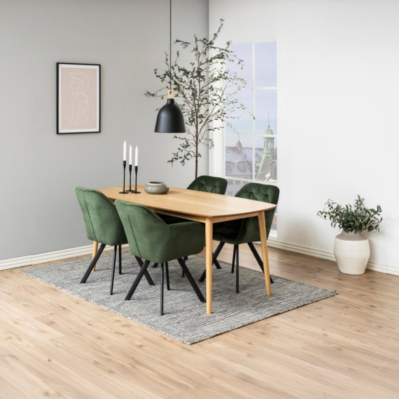 Eetkamerstoel Lida Met Armleuning Forest Groen - Giga Living