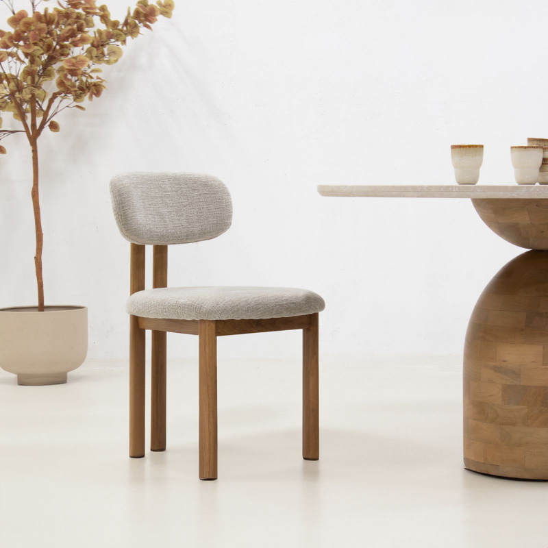 Eetkamerstoel Noor Beige/Naturel - Giga Meubel