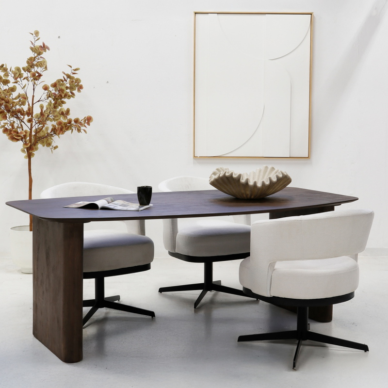 Eettafel Dai Donkerbruin Deens Ovaal 240cm - Giga Meubel