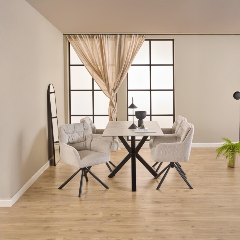 Eettafel Harrie Keramiek Grijs Anista 135cm - Giga Living