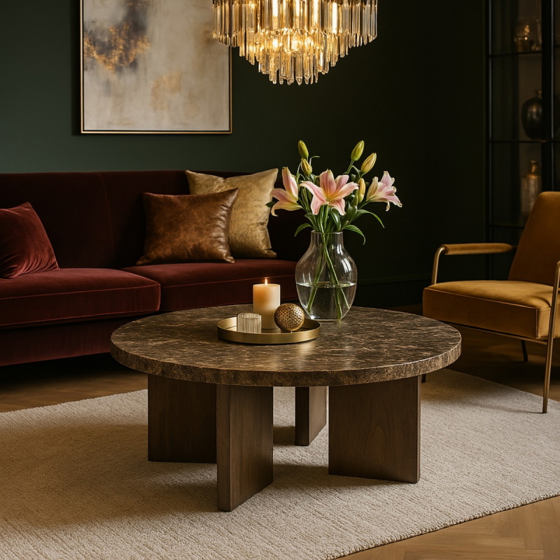 Eleonora Salontafel Lando Marmer Bruin Large
