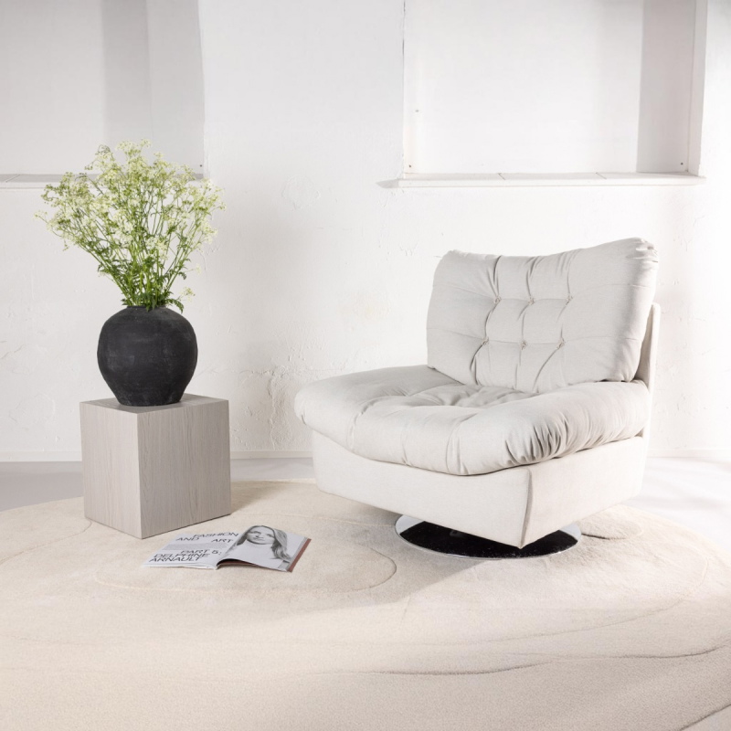 Fjôrd Fauteuil Florens Chrome Off White Stof