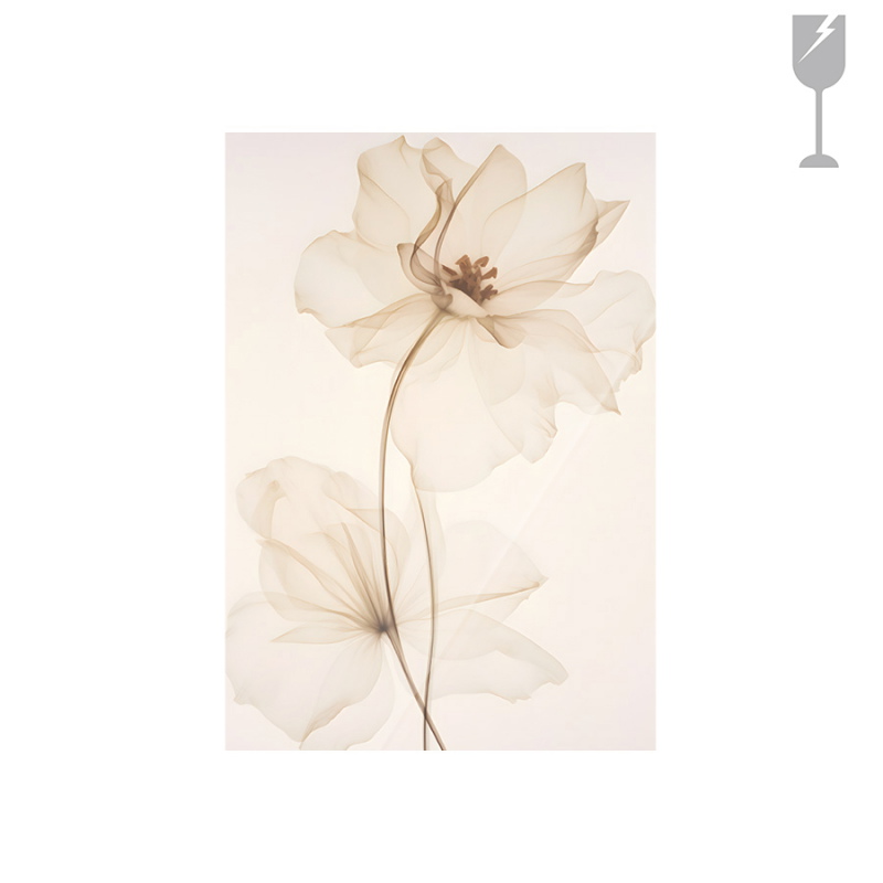 Urban Cotton Glasschilderij White Flowers 100x150cm