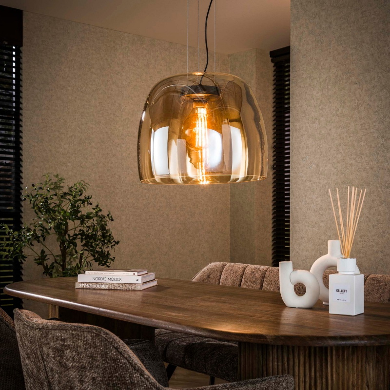 Hanglamp Drift Glass 1-Lichts Amber XL - Giga Meubel