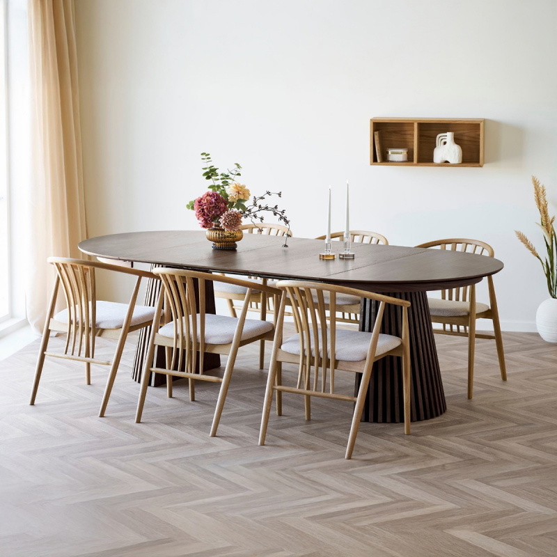 House Nordic Eettafel Osaka Smoked Uitschuifbaar 120-240cm