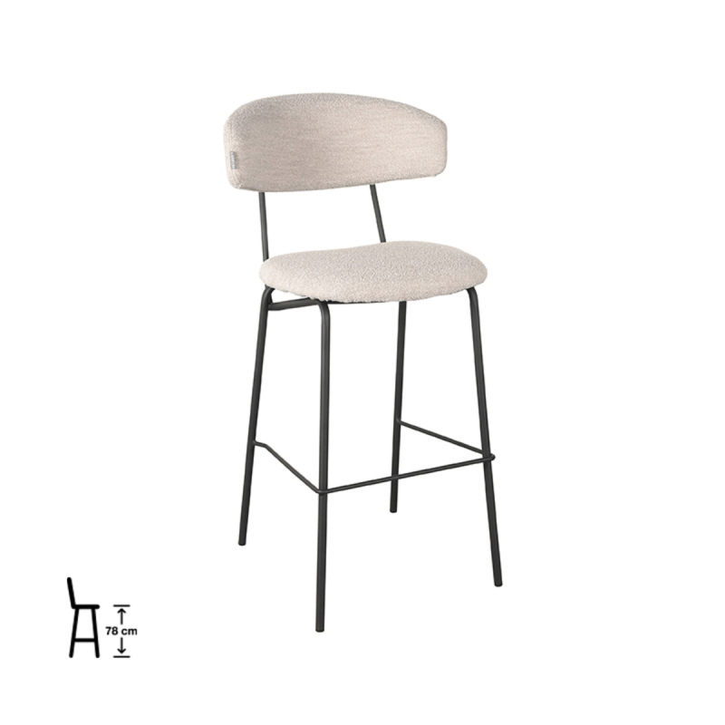 LABEL51 Barkruk Zack - Naturel - Bouclé