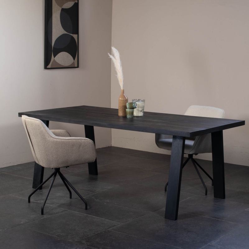 Eettafel Nathan Zwart 200cm - Giga Meubel