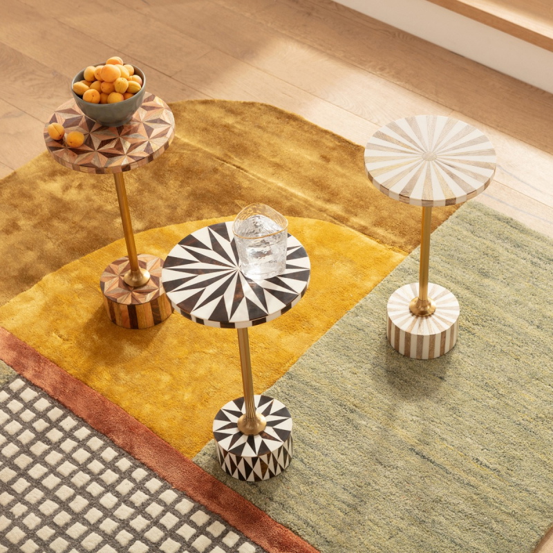 Kare Design Bijzettafel Domero Cirque Goud/Wit Ø40cm