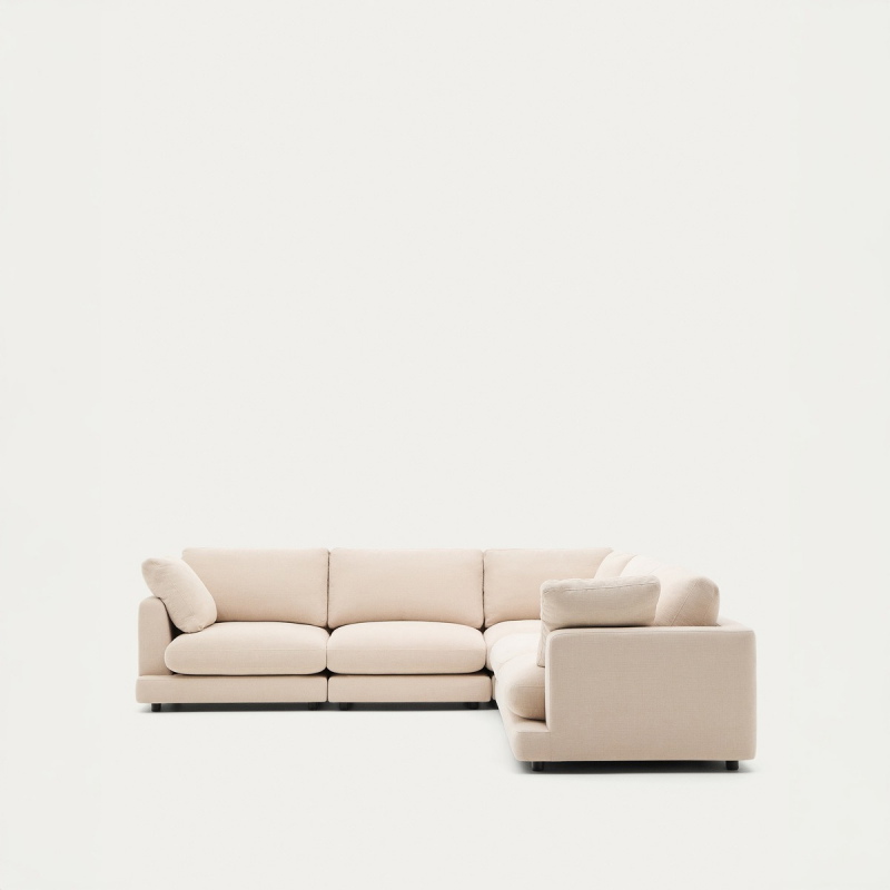 Kave Home 6-zitshoekbank Gala Beige Chenille 300x300cm