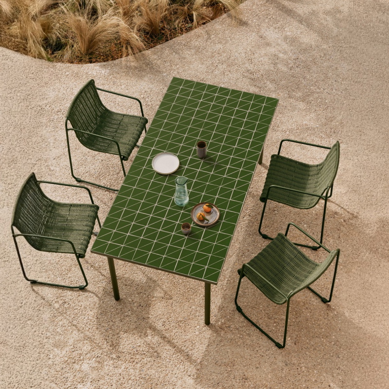 Kave Home Outdoor Tafel Maurina Groen 182x91cm