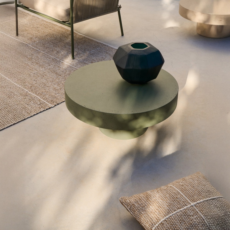 Kave Home Salontafel Aiguablava Cement Groen Ø66cm