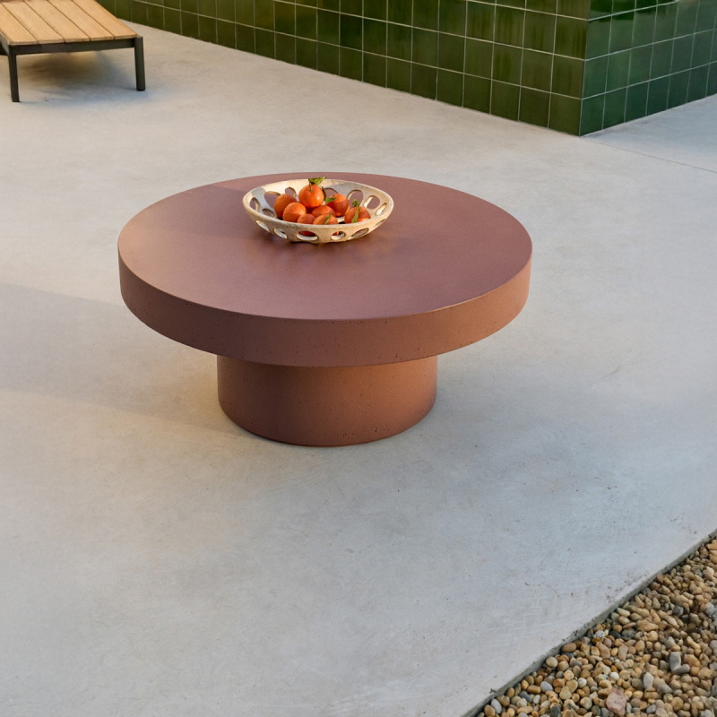 Kave Home Salontafel Aiguablava Terracotta cement Ø66cm
