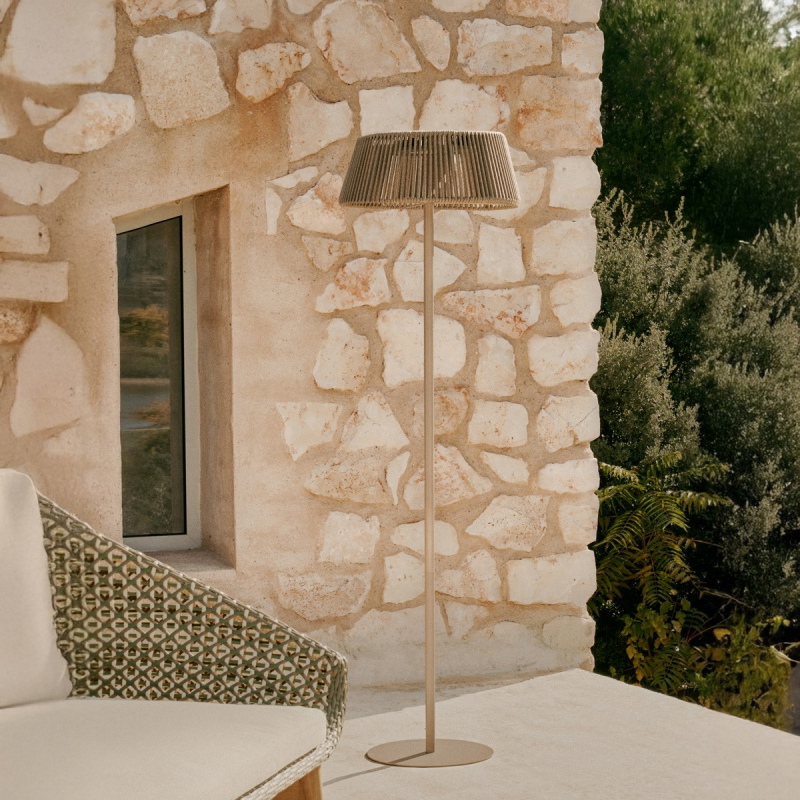 Kave Home Staande Lamp Aldet Op Zonne-energie Grijs Touw Ø46cm