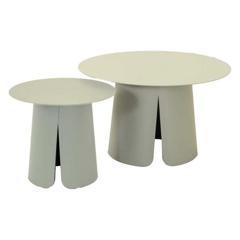 Lesli Living Bijzettafel Oslo Crème Set van 2