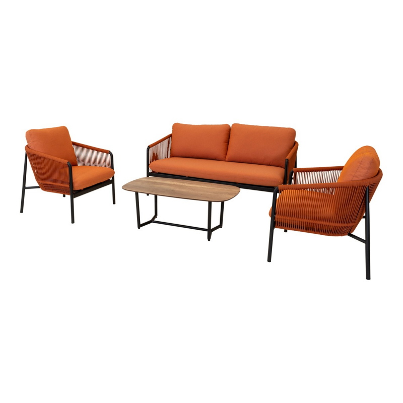 Lesli Living Loungeset Osaka Terra Set van 4