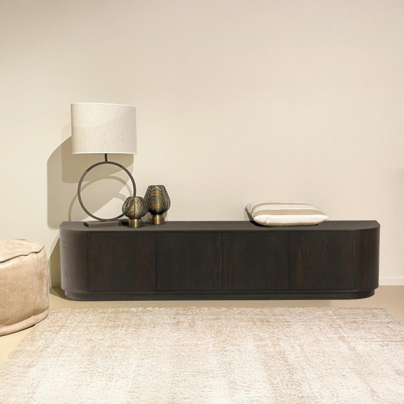 Livingfurn Tv-meubel Novero Espresso Eikenfineer 220cm