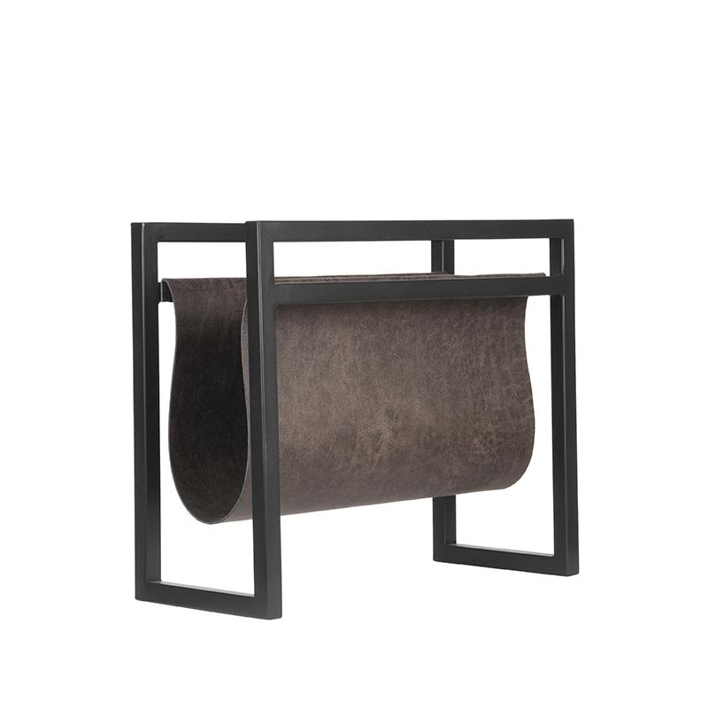 Label51 Wanddecoratie Magazinehouder Antraciet Leder