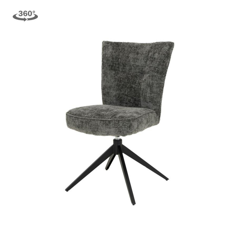 Tower Living Stoel Bardi Stof Haga 16 Charcoal (draaibaar)