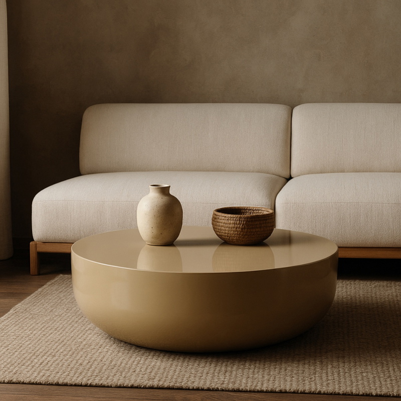 Salontafel Kevin Beige Rond 70cm - Giga Meubel