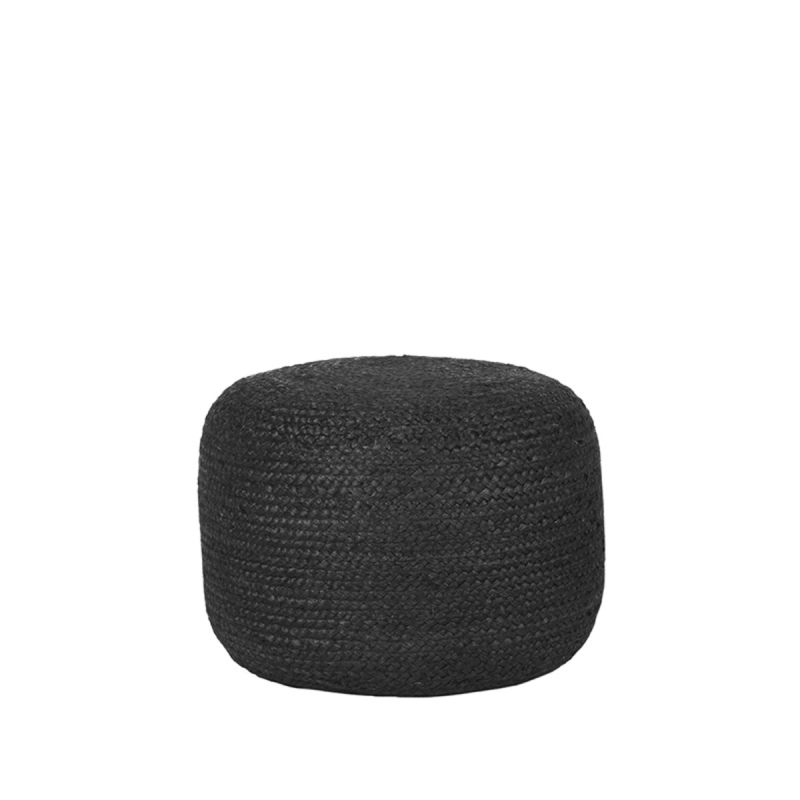 LABEL51 Poef Jute Zwart 50cm