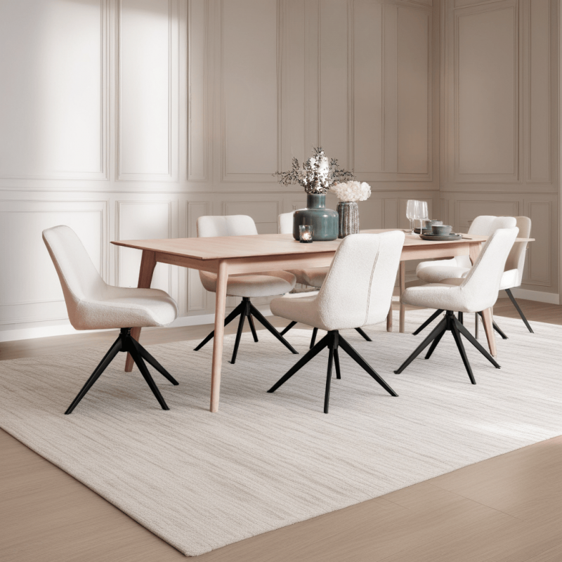 Eetkamertafel Porto Naturel Eiken 220x105cm - Giga Meubel