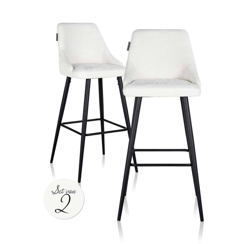 Richmond Barstoel Brooke White Unicorn Set van 2