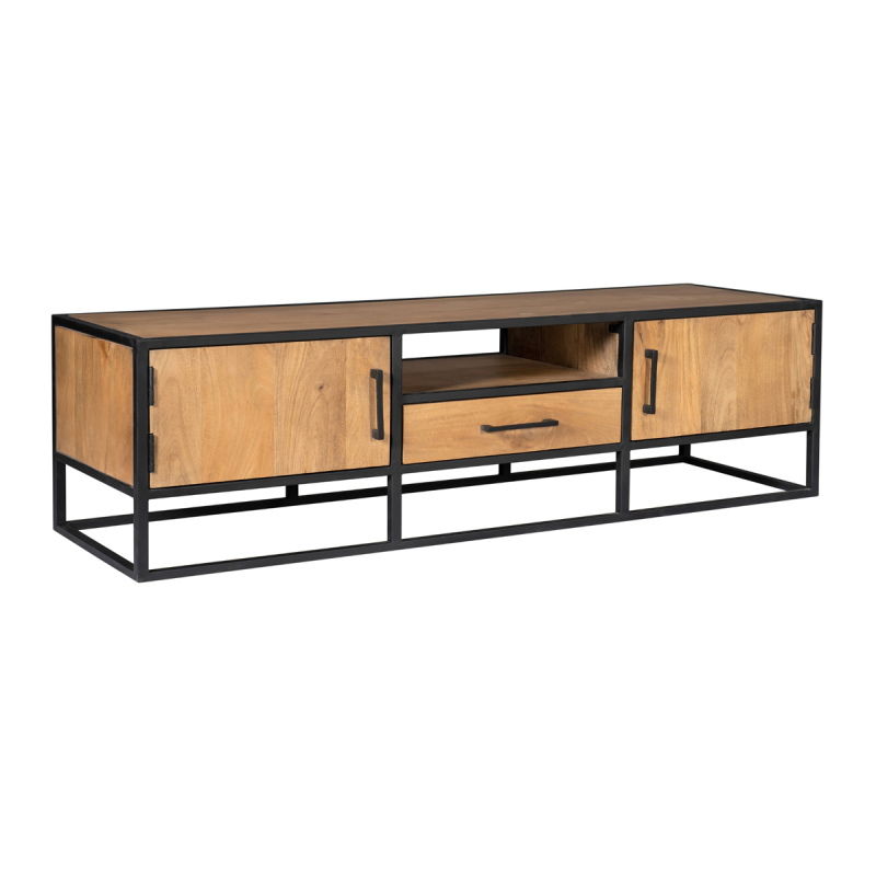 StarFurn Tv-Meubel Denver Mangohout en Staal Naturel 180cm