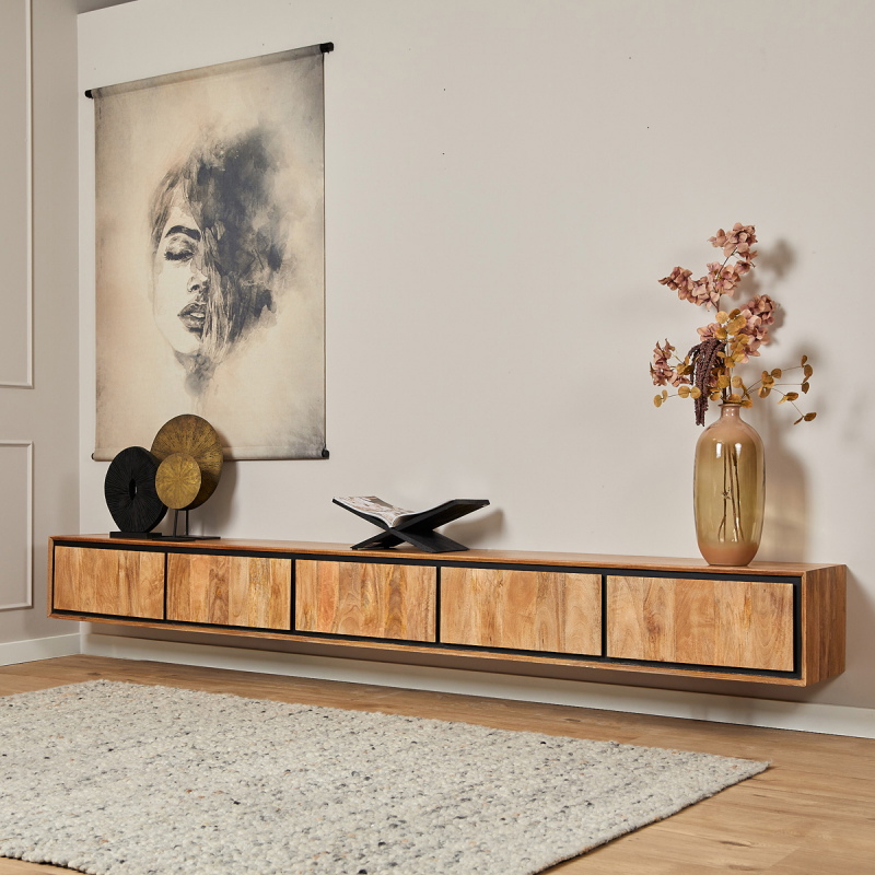 StarFurn Zwevend Tv-meubel RichWood 280cm