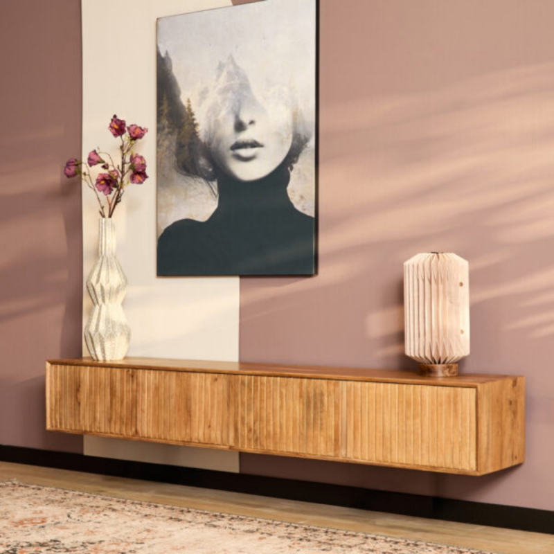 StarFurn Zwevend Tv-meubel Madison Naturel 200cm