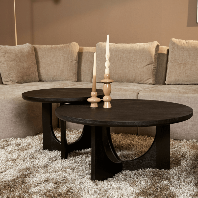 StarFurn Salontafel Guus Zwart Ø80cm