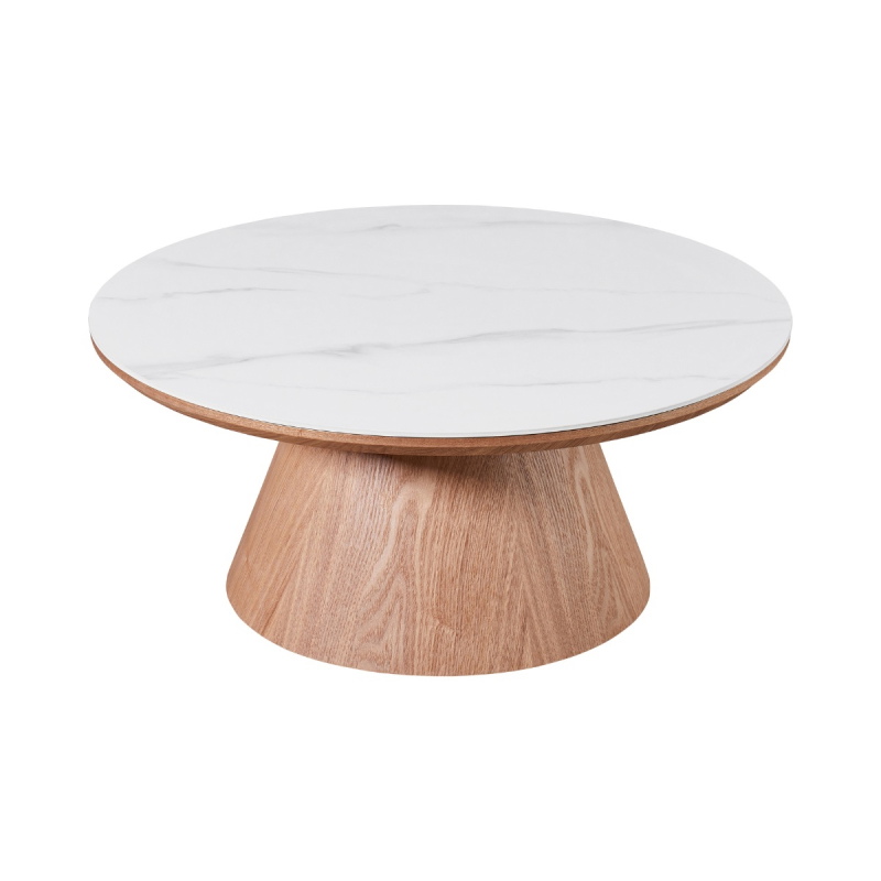 Salontafel Alba Naturel Keramisch 80cm Rond - Giga Meubel