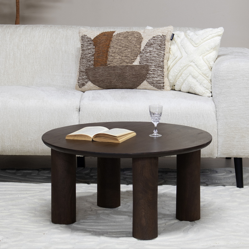 Salontafel Misao Donkerbruin Ø75cm - Giga Meubel