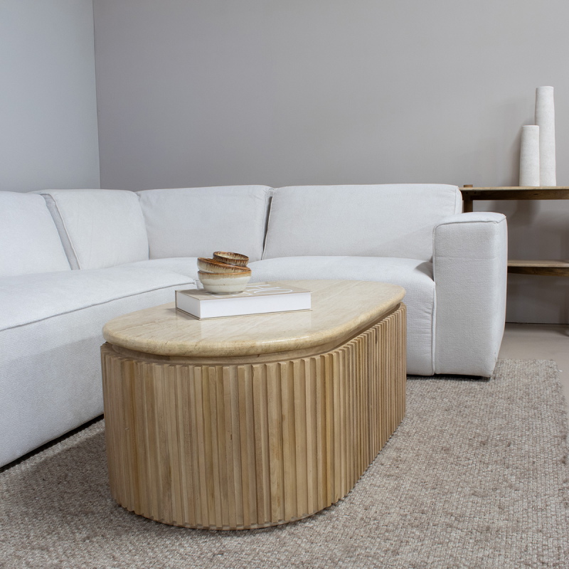 Salontafel Sven Travertin Naturel 120cm - Giga Meubel