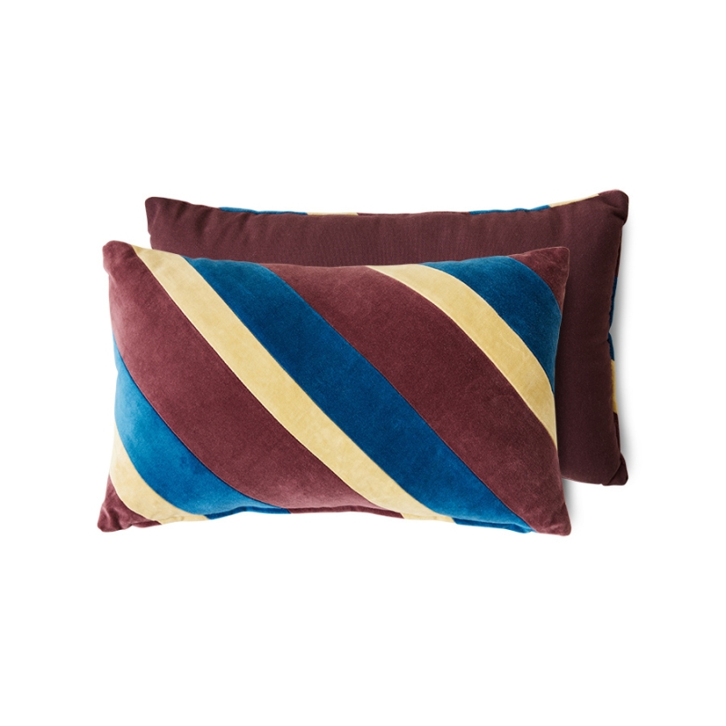 HKliving Kussen Striped Velvet Speakeasy 50x30cm