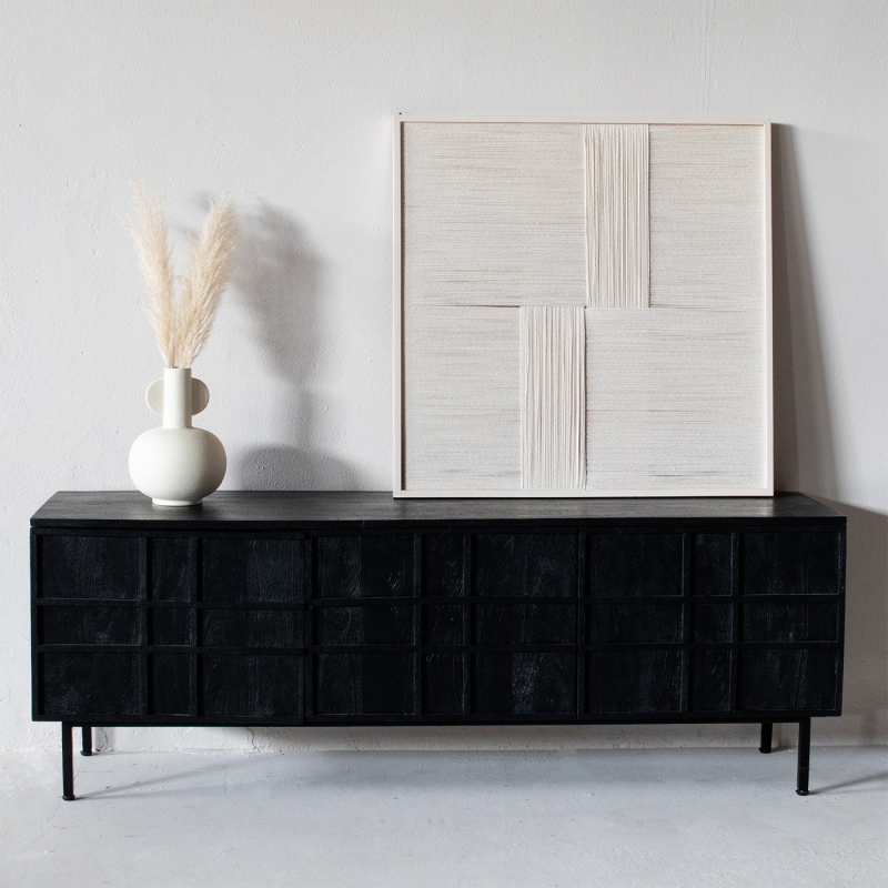 Tv-meubel Koen Zwart 160cm - Giga Meubel