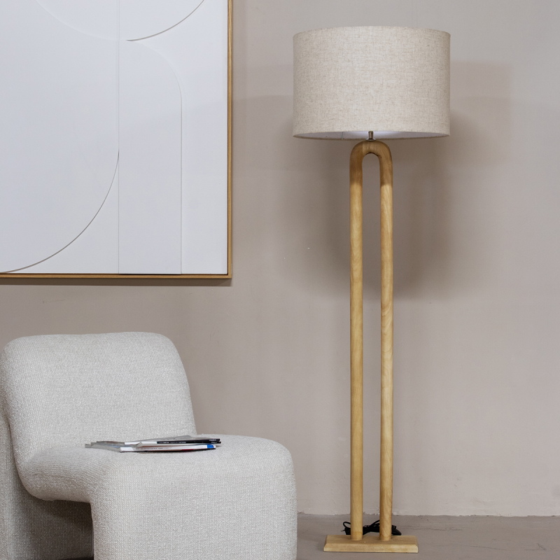 Vloerlamp Micky Naturel 125cm - Giga Meubel