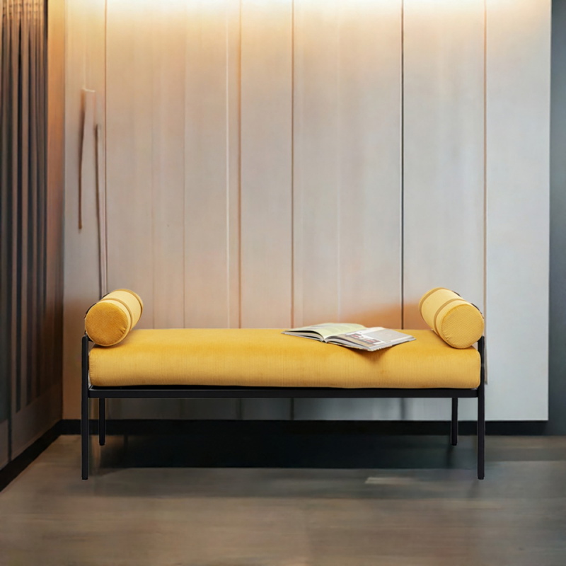 Kare Design Bankje Academy Geel 140cm